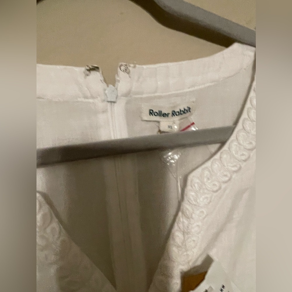 NWT Roller Rabbit Naema Split V-Neck Long Balloon Sleeve Tiered A-Line Dress - Picture 6 of 6